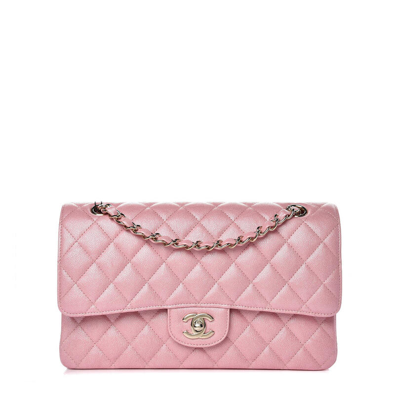 Chanel Pink Iridescent Caviar Classic Flap Bag