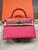 Hermès Mini Kelly 20 Epsom Rose Azalee with Palladium Hardware