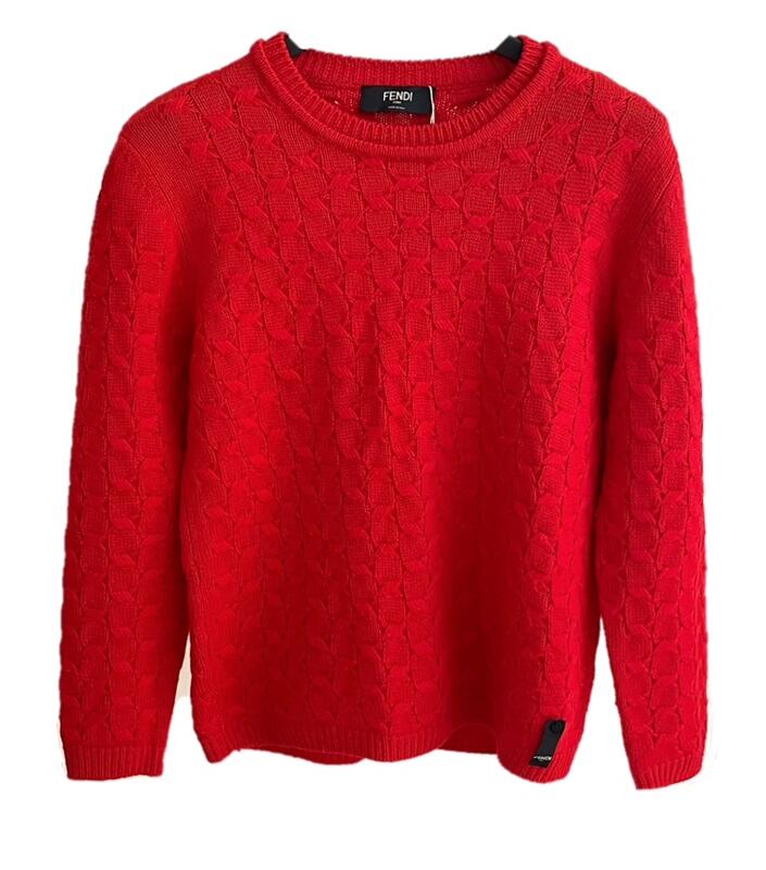 Fendi Red Knit Sweater
