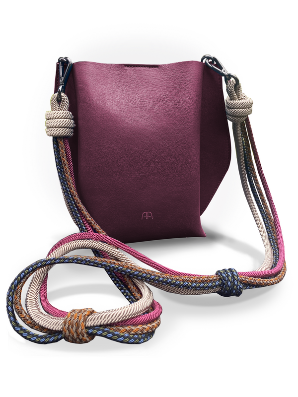 Afhra Stefania Hobo Braid Small Bag Magenta