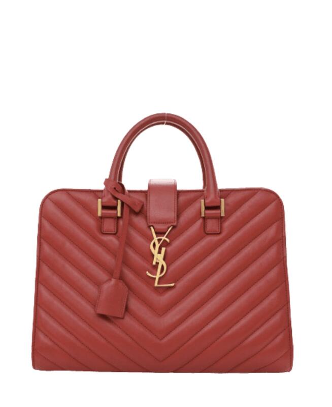 Saint Laurent Small Monogram Cabas in Lipstick Red