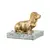 Bronzetto Nana Brass Basset With Green Marble Base Paperweight