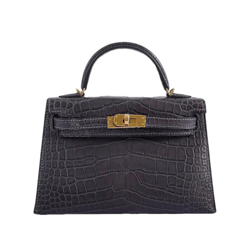 Hermès Mini Kelly Graphite Matte Gold Hardware