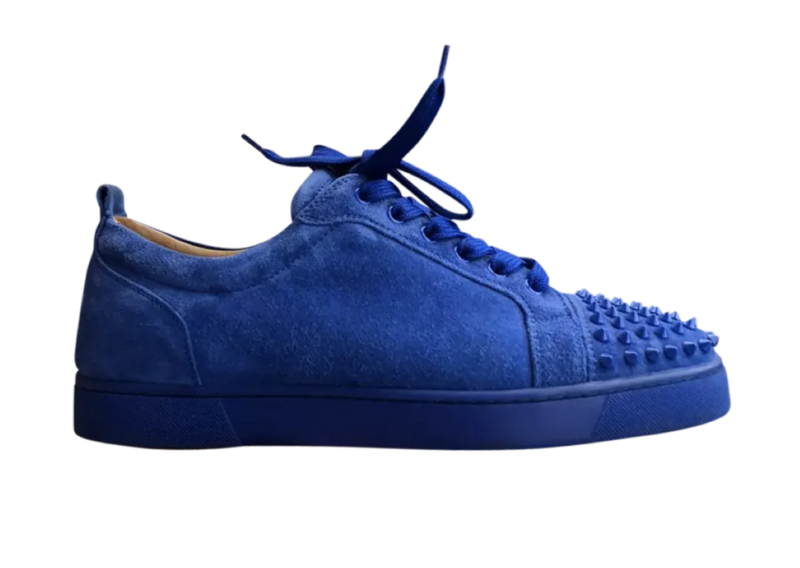Christian Louboutin Cobalt Blue Suede Spikes Sneakers