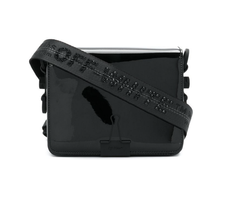 Off White c/o Virgil Abloh Leather Binder Clip Crossbody Handbag