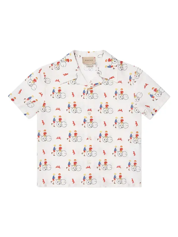 Gucci Kids Illustration Print Short Sleeved Shirt