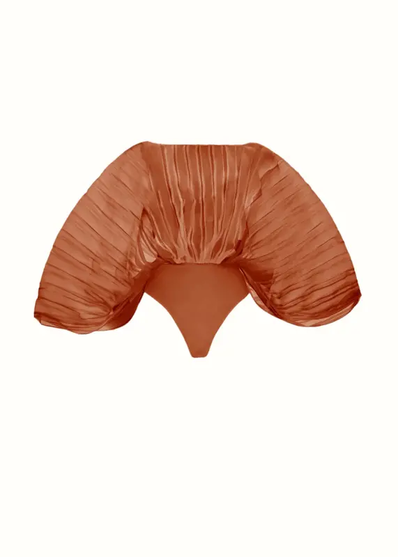 Andrea Iyamah Sombra Bodysuit - Rust Pomegranate
