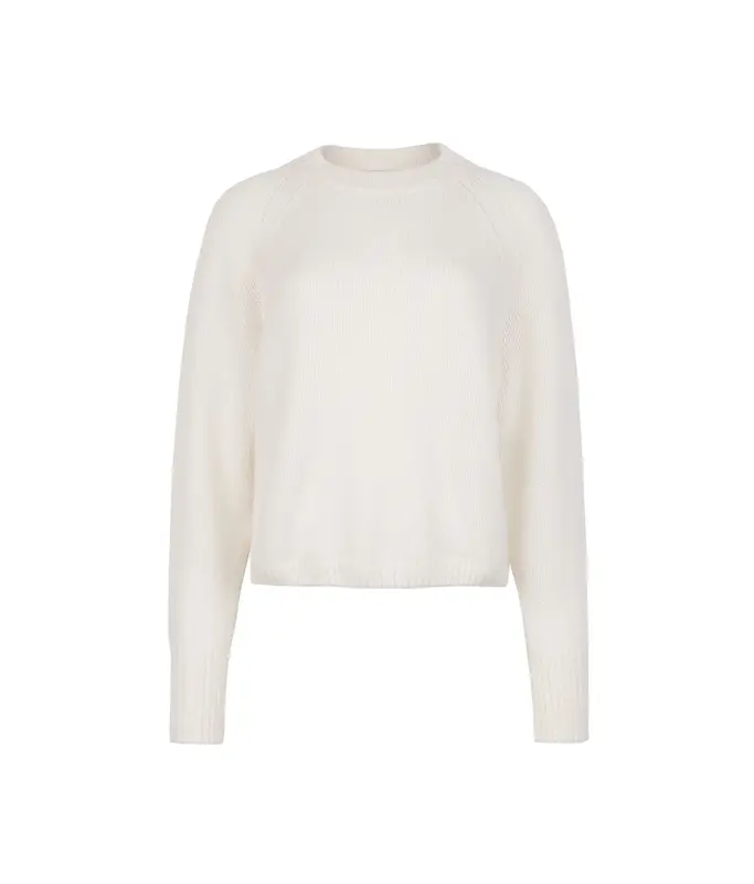 Falconeri 100% Pure Cashmere Crewneck Jumper in Chalk White