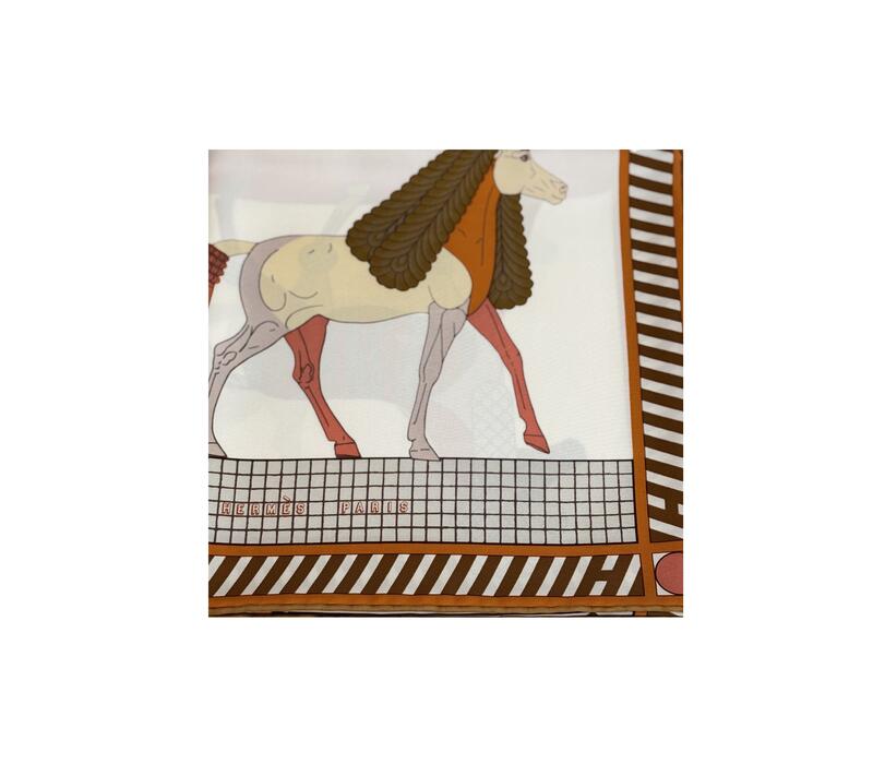 Hermès À Toute Allure Silk Twill Scarf 90 in Heritage Colorway
