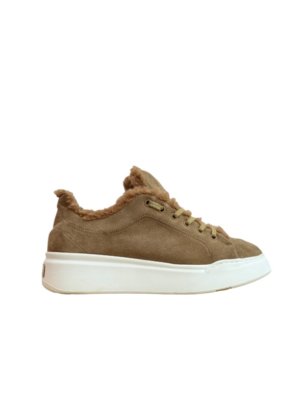 Max Mara Beige Suede Low-Top Sneakers