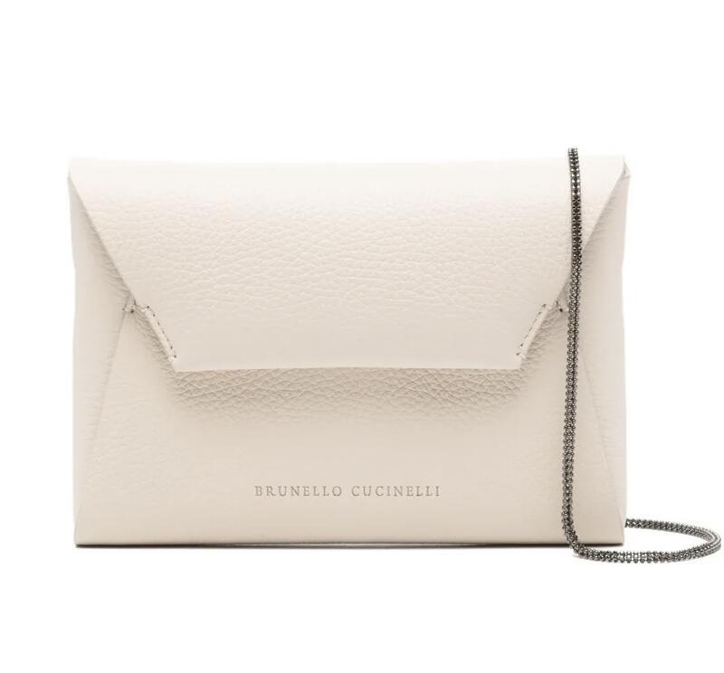Brunello Cucinelli Envelope Chain-strap Mini Bag in Beige
