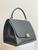 Celine Trapeze Bag in Black Leather with Yellow Stitching