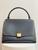 Celine Trapeze Bag in Black Leather with Yellow Stitching