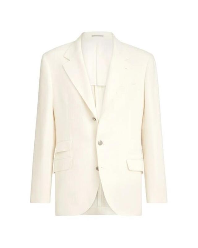 Brunello Cucinelli RIbbed Corduroy Single-Breasted Blazer in Cream