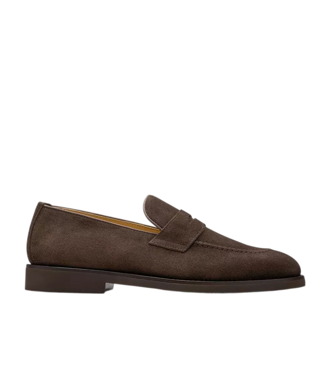 Brunello Cucinelli Suede Penny Loafers
