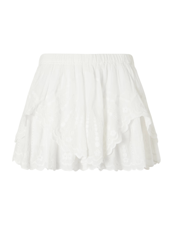Marant Étoile Layle Broderie Anglaise Cotton Shorts in White