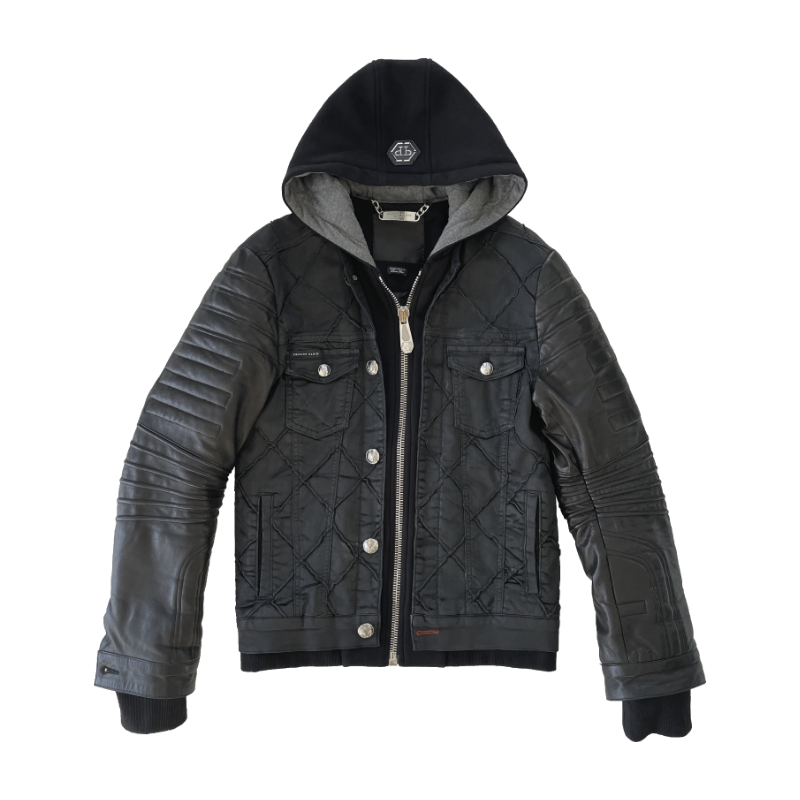 Philipp Plein Denim-Leather Jacket